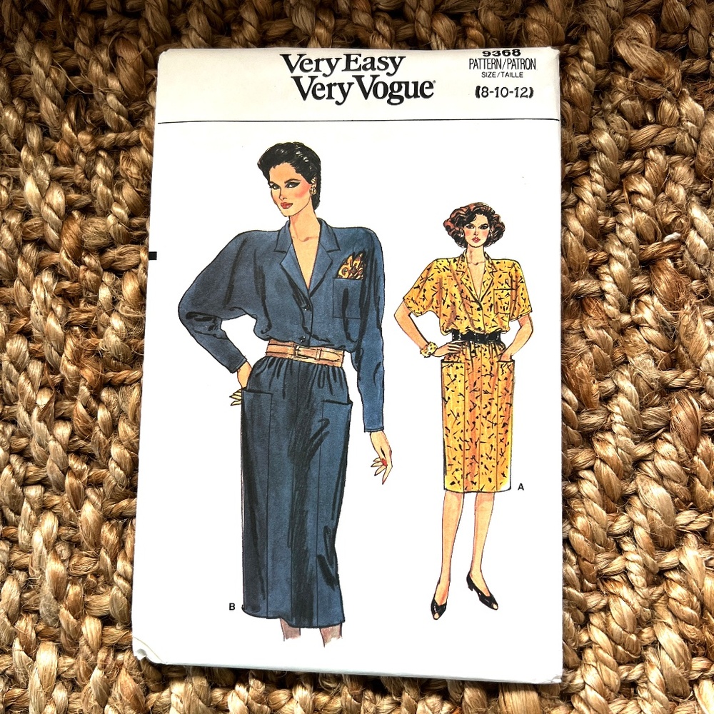 Very Easy Very Vogue 9368 Raglan sleeve dress pattern in 2 versions